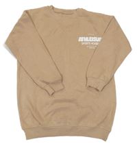 Hnedá oversize dlhá mikina s nápismi F&F