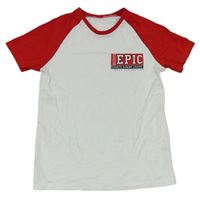 Bielo-červené tričko s nápismi George