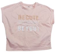 Ružové športové crop tričko s nápismi