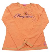 Oranžové triko s nápisem Pampolina 