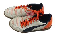 Bílo-tmavomodro-neonově korálové sálovky Puma vel. 36