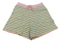 Bielo-zeleno-ružové vzorované pletené kraťasy H&M