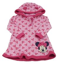 Růžové teplákové šaty s Minnie a kapucí George