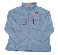 Modro-biela pruhovaná košeľa s nášivkou zn. Topolino