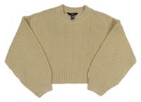 Pískový crop svetr New Look