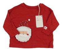 Nové - Červené pruhované tričko so Santou Next