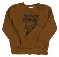 Hnědá mikina s tygrem C&A