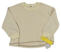 Nové - Krémové žebrované oversize triko