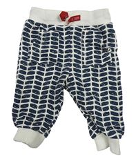 Bielo-tmavomodré vzorované tepláky M&S