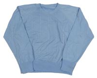 Modrý ľahký sveter s copánkovým vzorom