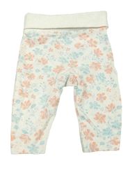 Smetanové květované legíny C&A