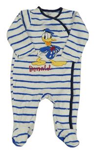 Bílo-modrý pruhovaný sametový overal s Donaldem C&A