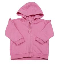 Ružová prepínaci mikina s volánikmi a kapucňou George