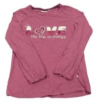 Vínové tričko s nápisom s flitrami Kids