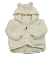 Smetanová chlupatá propínací mikina s kapucí H&M