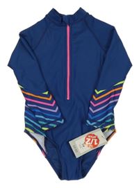 Nové - Tmavomodré UV plavky s pruhy Tu