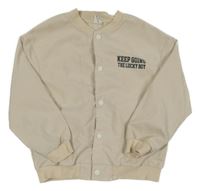 Béžový šusťákový bomber s nápisom Shein