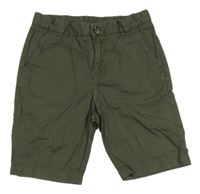 Khaki plátěné chino kraťasy H&M