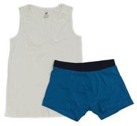 2set - Biele tílko + petrolejové boxerky