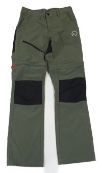 Khaki-černé outdoorové kalhoty s odepínacími nohavicemi Crivit