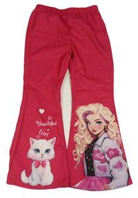 Ružové flare legíny s Barbie shein