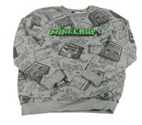Sivá vzorovaná mikina s Minecraft zn. Primark