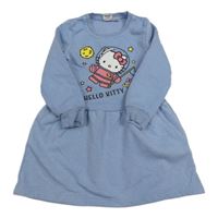 Modré teplákové šaty s Hello Kitty 