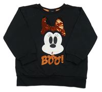 Čierna mikina s Minnnie z flitrů Disney