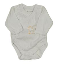 Biele zavinovací body s líškou Vertbaudet