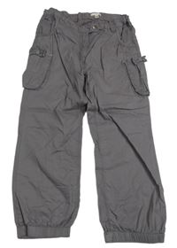 Sivé plátenné nohavice s vreckami Vertbaudet