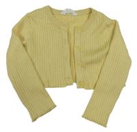 Žltý rebrovaný ľahký crop prepínaci sveter Primark