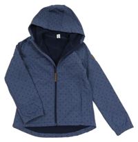 Tmavomodrá vzorovaná softshellová bunda s kapucí Yigga