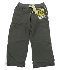 Tmavosivé šušťákové podšité nohavice s nápisom Old Navy