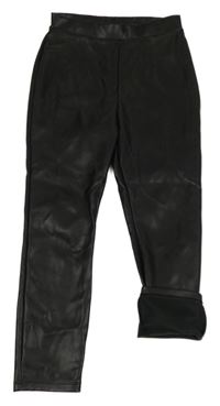 Černé koženkové legíny Next