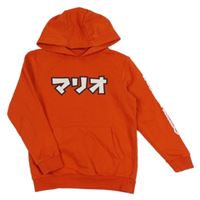 Červená mikina s Mariem a kapucňou