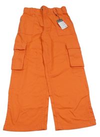 Nové - oranžové široké rifle s kapsami Primark
