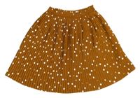 Hnedá bodkovaná á skladaná sukňa okaidi
