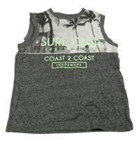 Antracitové melírované športové tielko s nápisom Yigga