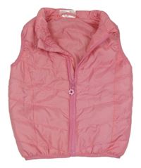 Ružová šušťáková prešívaná zateplená vesta Ergee
