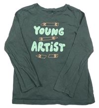 Tmavozelené triko s nápisem Old Navy