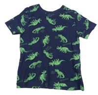 Tmavomodré tričko se zelenými dinosaury Primark