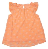 Neónově oranžová šifónová tunika s kvítky H&M