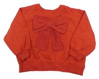 Červená oversize mikina s mašlou H&M