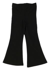 Čierne rebrované flare legíny Primark