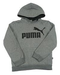 Šedá mikina s logem a kapucí Puma