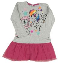 Šedo-růžová šatová tunika s koníky a tylovou sukní - My Little Pony