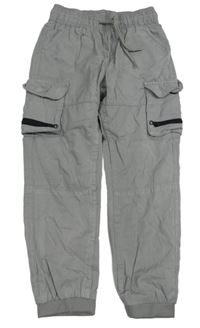Sivé šušťákové cargo cuff nohavice Matalan
