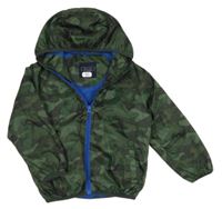 Khaki army šusťáková jarní bunda s kapucí Next