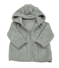 Sivá plyšová prepínaci mikina s kapucňou