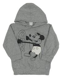 Sivá ľahká mikina s Mickeym a kapucňou